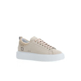 D.A.T.E Beige Leather Sneaker